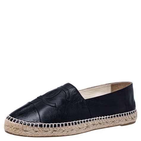 chanel leather espadrilles size 41|Chanel espadrilles black.